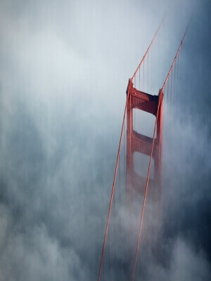 Fog around San Francisco Bridge
